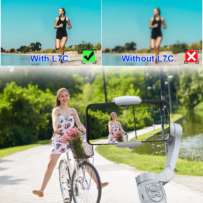 Portable 3 Axis Gimbal Stabilizer for Android & IOS New Foldable Auto Face Tracking Video Recording Device