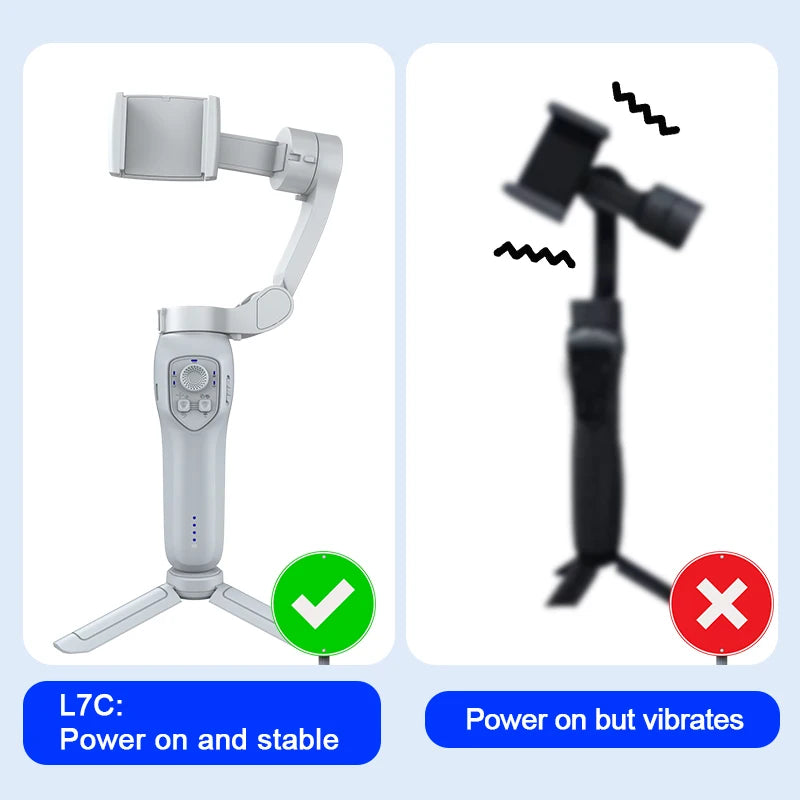 Portable 3 Axis Gimbal Stabilizer for Android & IOS New Foldable Auto Face Tracking Video Recording Device