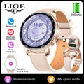 LIGE 2 In 1 TWS Headset Smart Watch 1.39" Earphones Music Smartwatch Women Men Sport Fitness Heart Rate Health Tracker Watches
