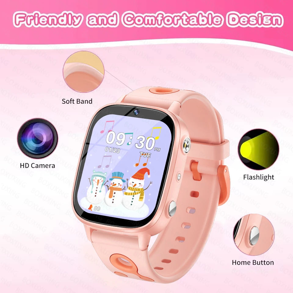2026 New Smart Watch For Children HD Touch Screen Camera 26 Games Learn vocabulary Alarm Clock Calculator Birthday Gift Boy Girl