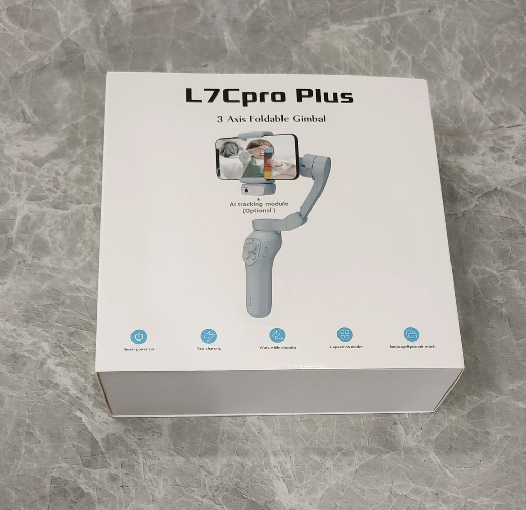 L7C Pro Plus  White Portable Gimbal Phone Stabilizer Automatic Adjustable Phone Dslr   Handheld Gimbal Stabilizer