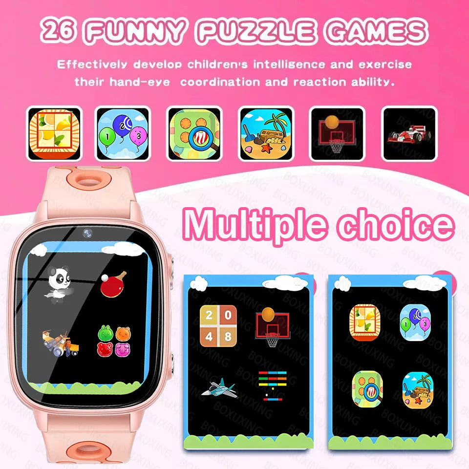 2026 New Smart Watch For Children HD Touch Screen Camera 26 Games Learn vocabulary Alarm Clock Calculator Birthday Gift Boy Girl