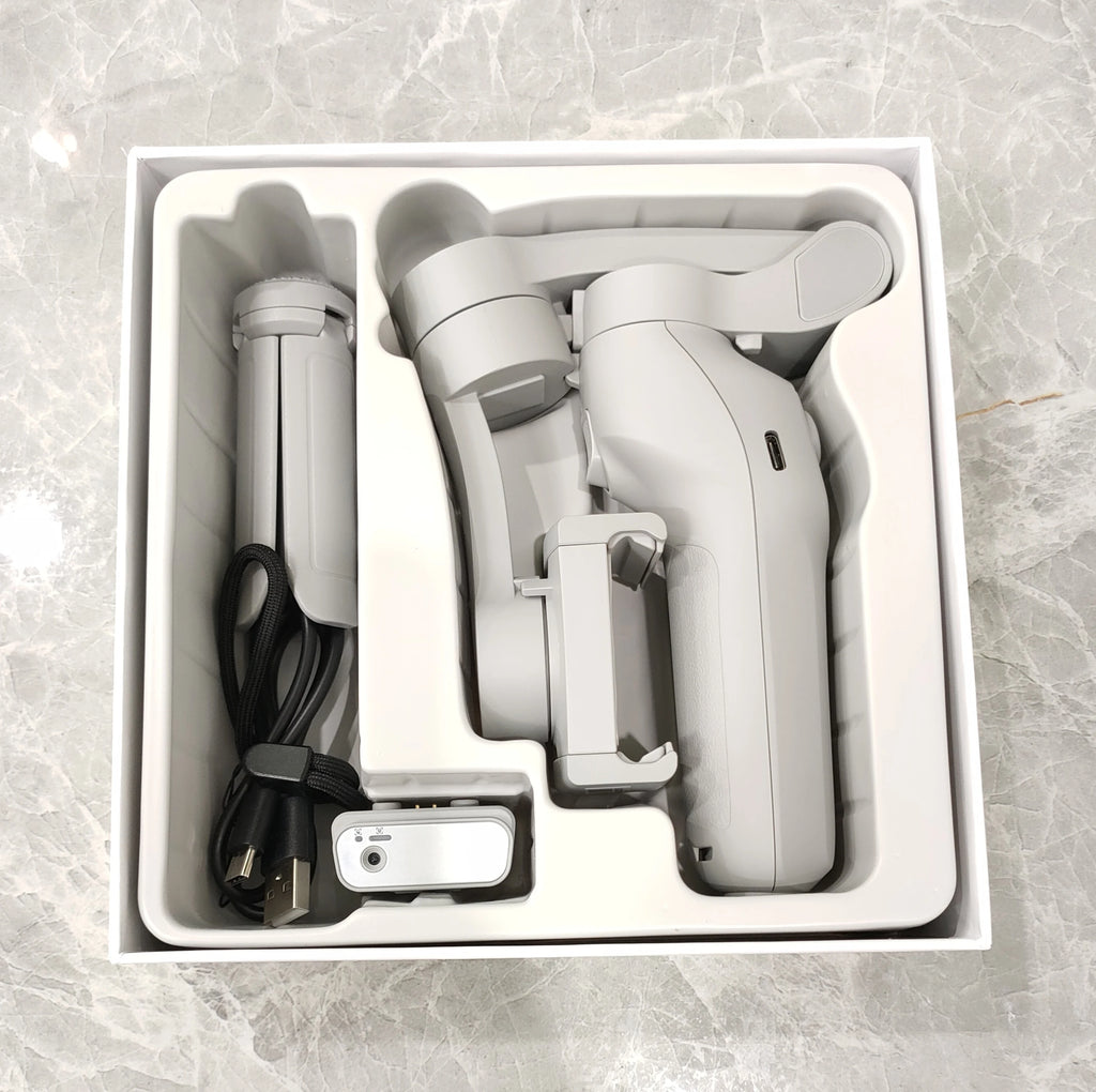 L7C Pro Plus  White Portable Gimbal Phone Stabilizer Automatic Adjustable Phone Dslr   Handheld Gimbal Stabilizer