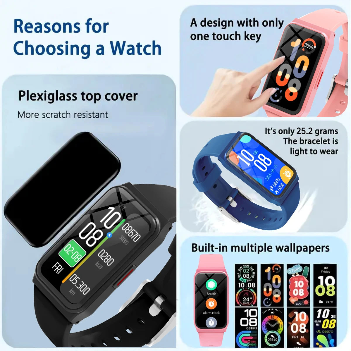 Smart Watch 1.45-inch Display Screen Lightweight Health&Sleep Monitoring Fitness Tracker For Android&IOS Men Women Smartwatch