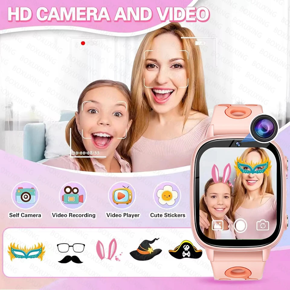 2026 New Smart Watch For Children HD Touch Screen Camera 26 Games Learn vocabulary Alarm Clock Calculator Birthday Gift Boy Girl