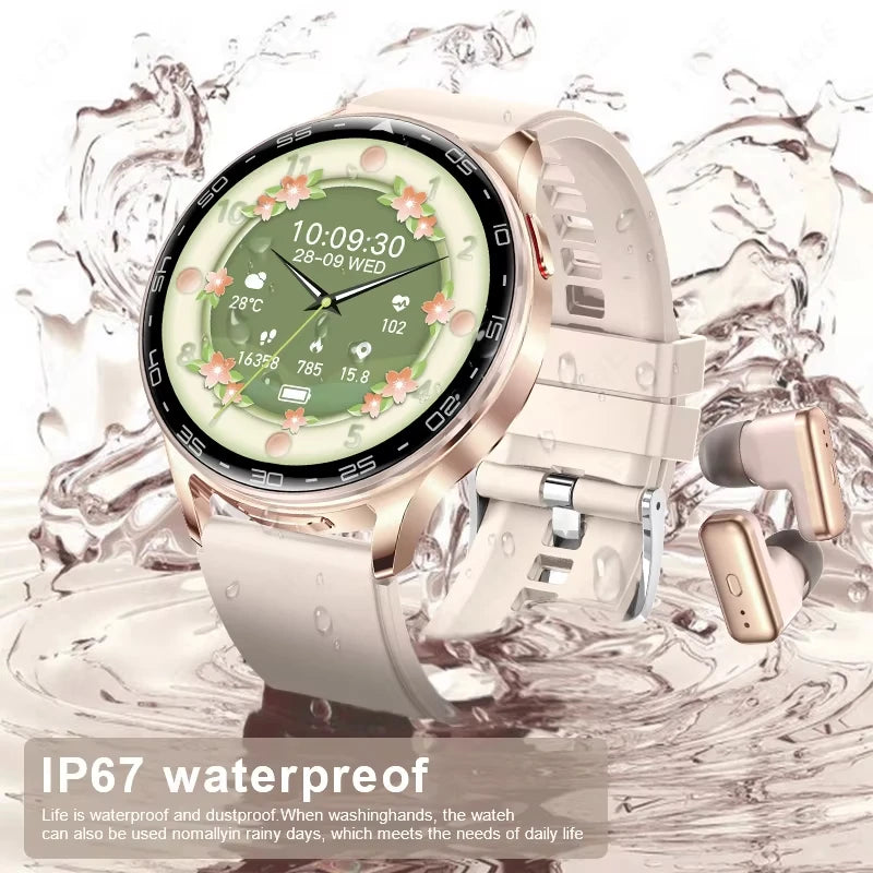 LIGE 2 In 1 TWS Headset Smart Watch 1.39" Earphones Music Smartwatch Women Men Sport Fitness Heart Rate Health Tracker Watches