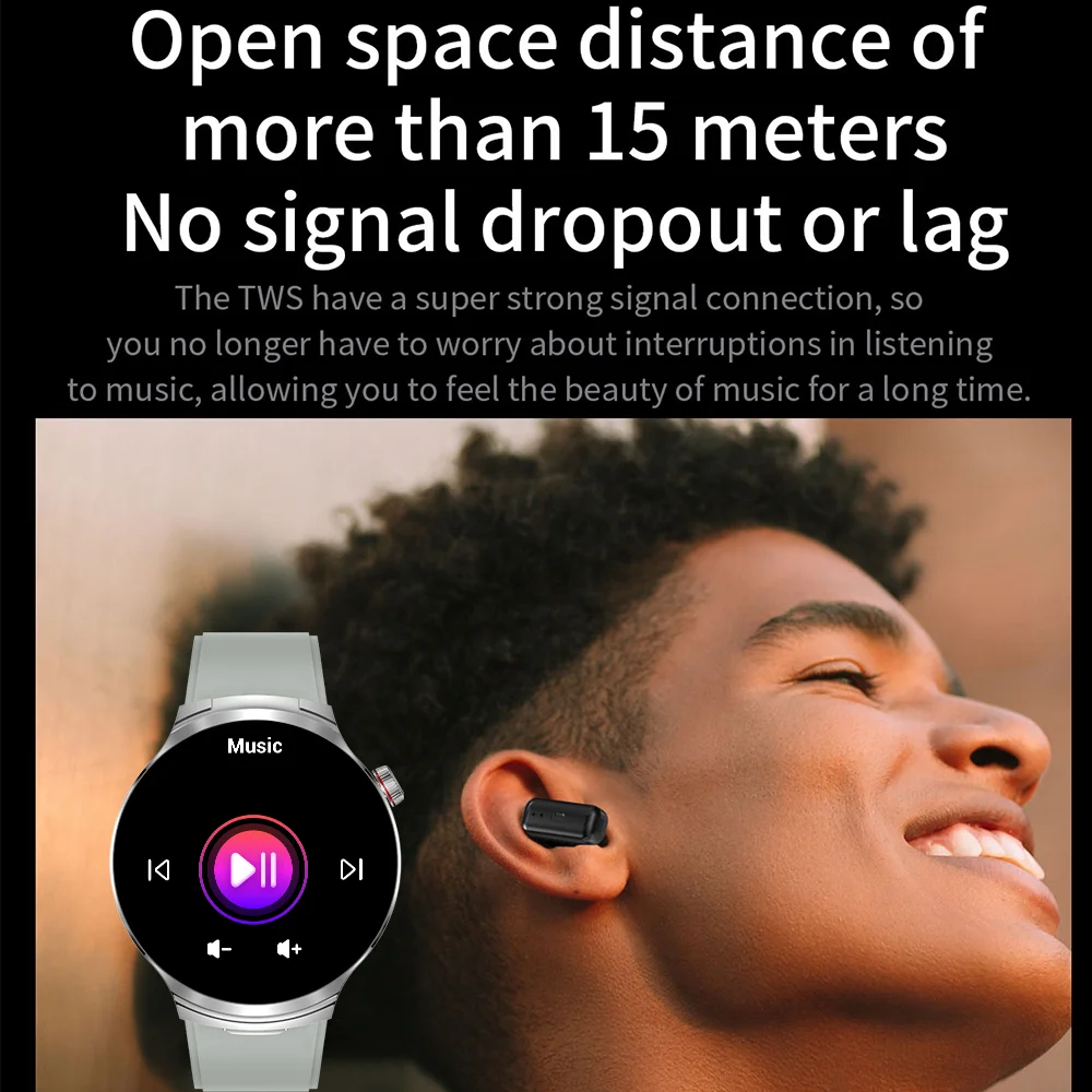 A NEW Smart Watch TWS 2-in-1 Headset Bluetooth Call Heart Rate Blood Pressure Health Monitoring Headphones Play Music Smartwatch