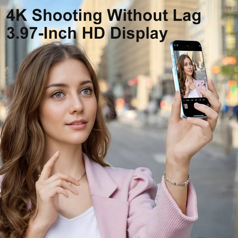 Vlog Selfie Monitor Screen Magnetic Phone Back Camera Monitor for Vlog Live Stream Compatible with iPhone & Android
