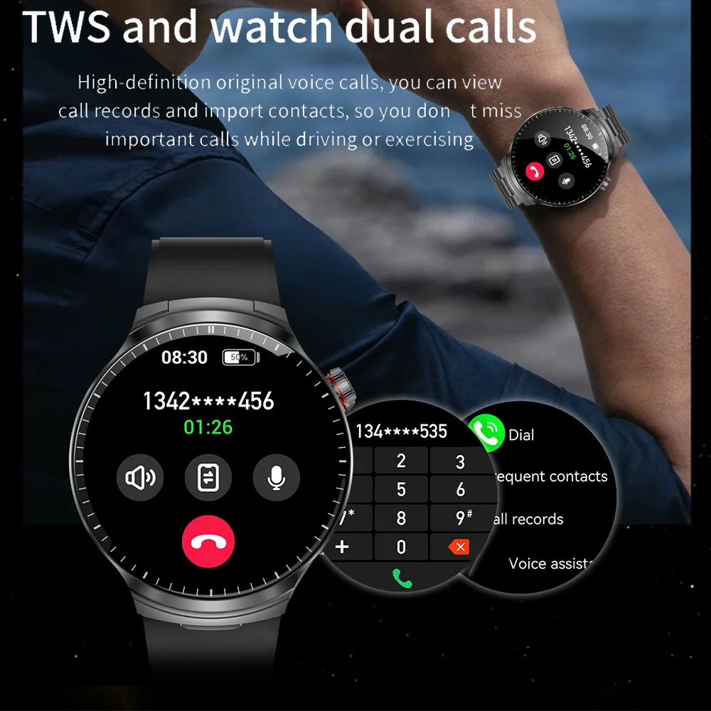 A NEW Smart Watch TWS 2-in-1 Headset Bluetooth Call Heart Rate Blood Pressure Health Monitoring Headphones Play Music Smartwatch